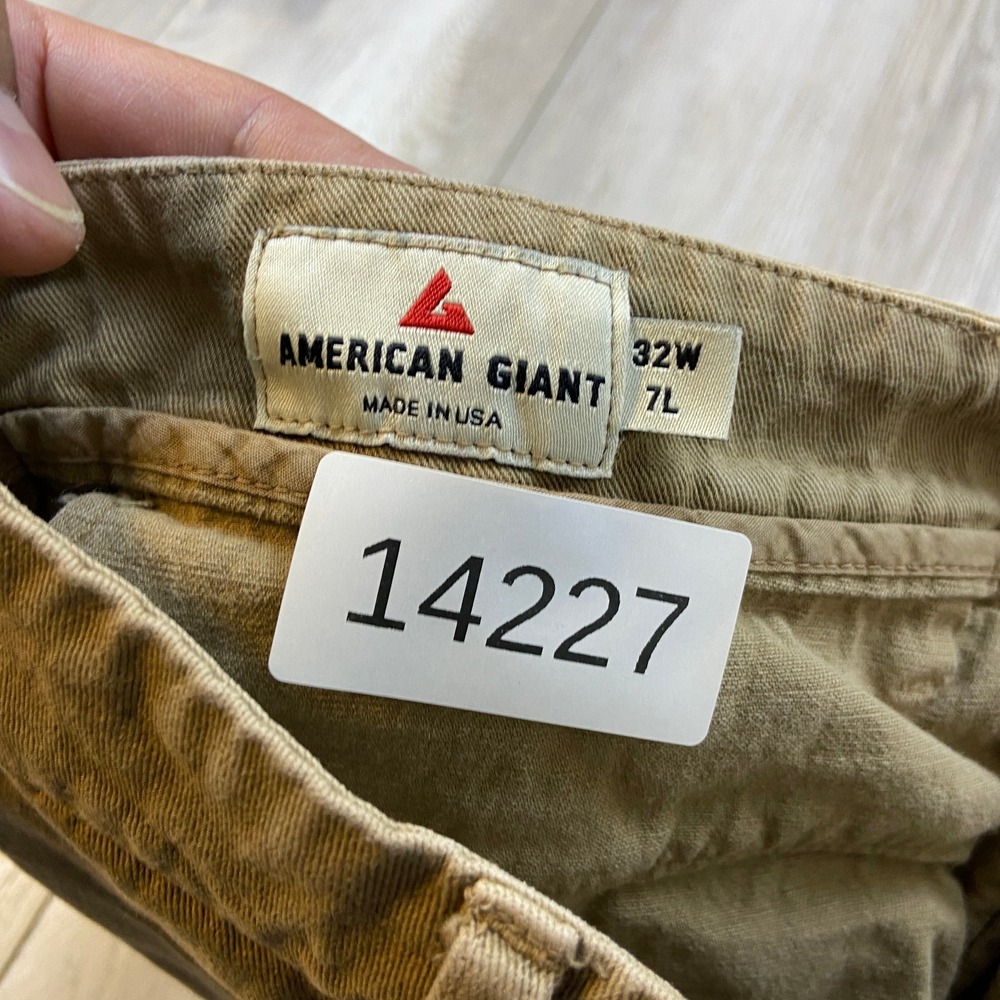 American Giant Shorts Mens 32 Brown Roughneck Stretch Canvas Outdoors USA Made - Picture 8 of 10
